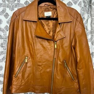 Neiman Marcus brown leather jacket, XL